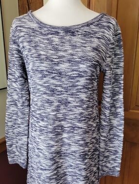 Lou & Grey Marled Blue Knit Sweater Dress